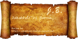 Jakabházi Barna névjegykártya