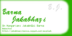 barna jakabhazi business card